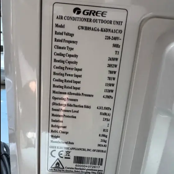 کولر گازی 9000 اینورتر گری سری پلار مدل GWH09AGA