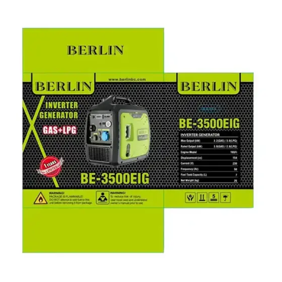 موتور برق 3.5 کیلووات دو گانه سوز برلین مدل BE-3500EIG